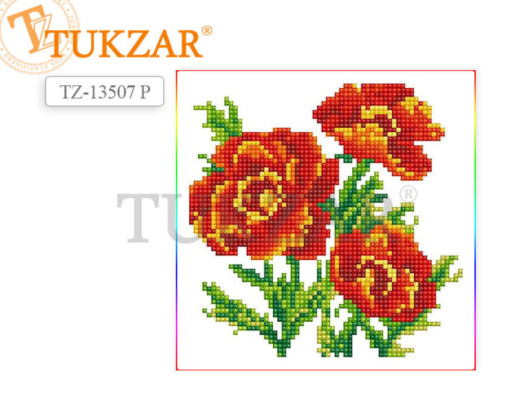 Мозаика алмазная по номерам 20*20см "Цветы"