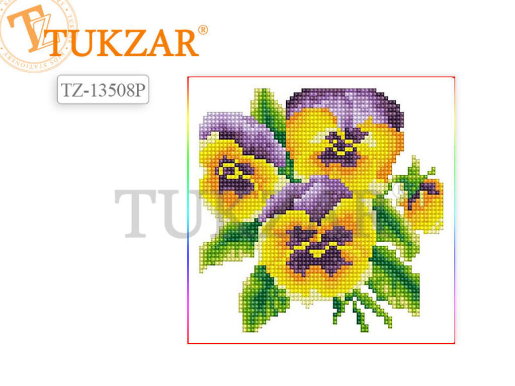 Мозаика алмазная по номерам 20*20см "Цветы"