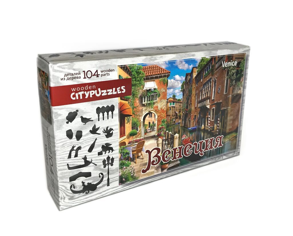 Пазлы фигурные 104 элемента Citypuzzles "Венеция" 280*200 мм, дерево