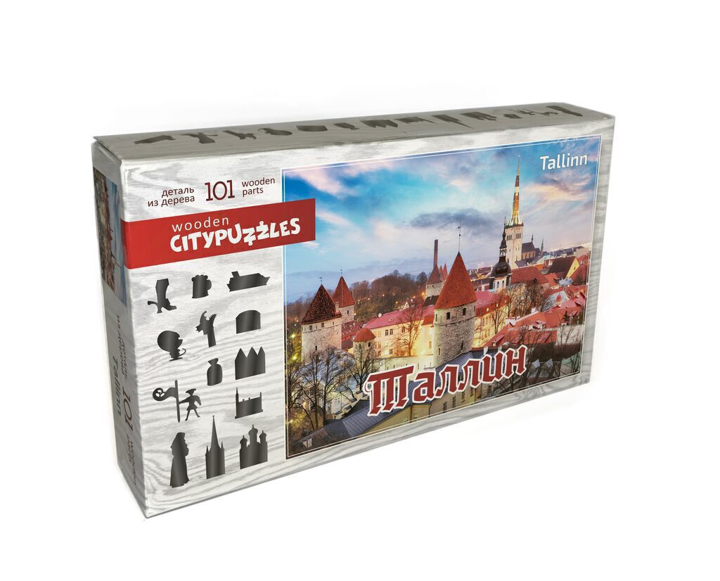 Пазлы фигурные 101 элемент Citypuzzles "Таллин" 280*200 мм, дерево