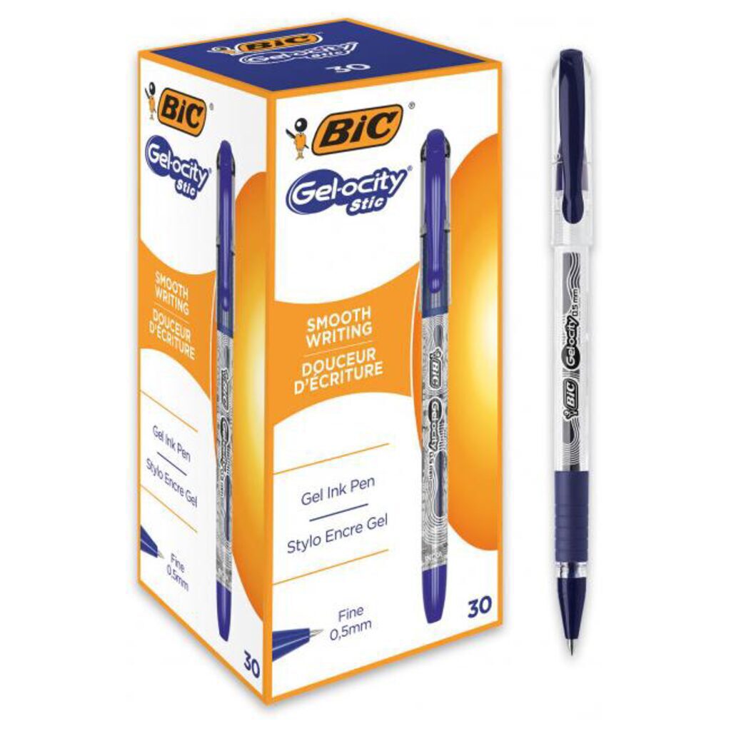 Ручка гелевая BIC GeloCity каучук. держатель, 0,5мм, чернила синие