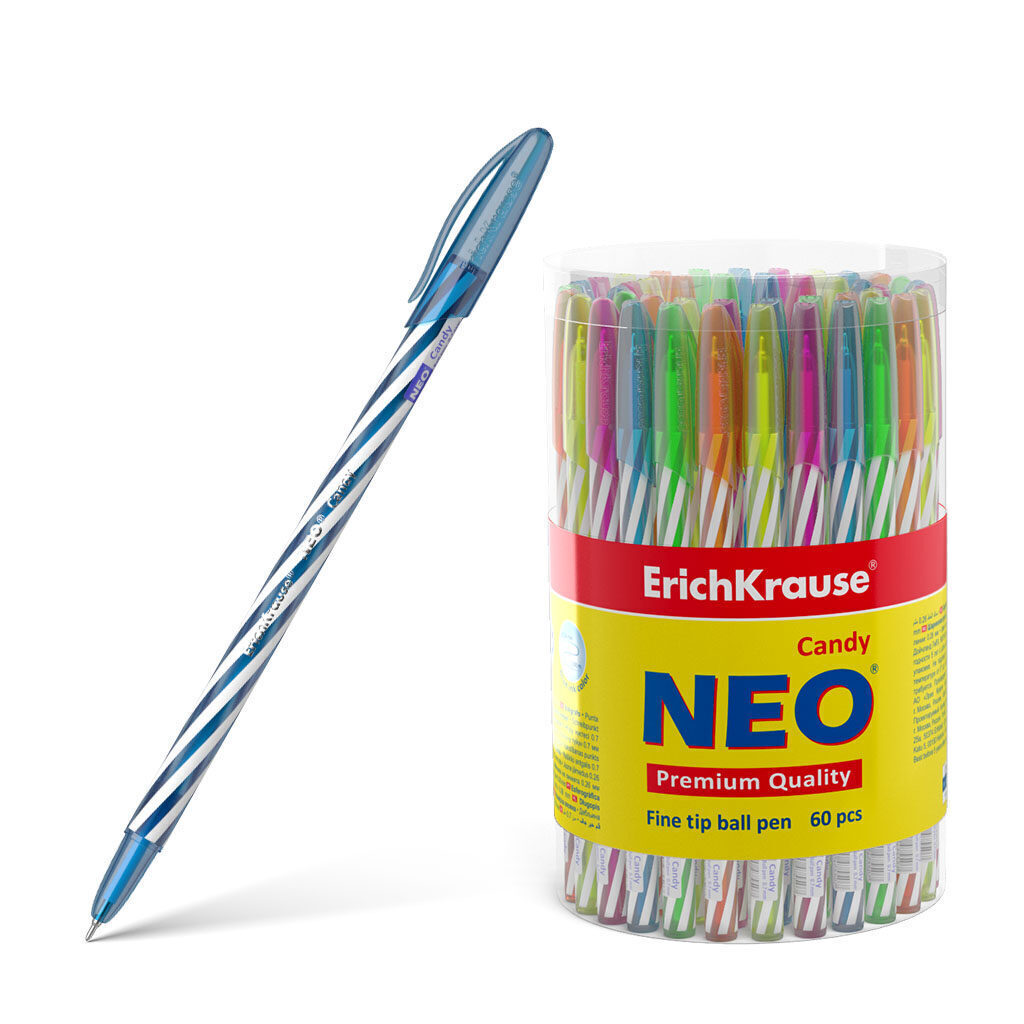 Ручка шар. ЕК Neo Candy 0,7мм ассорти корп, синяя