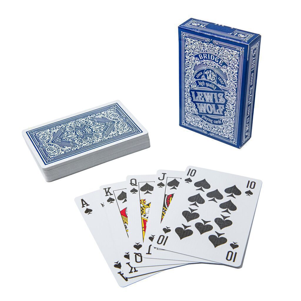 Карты игральные 54шт,  "Lewis & Wolf" blue, пластик bridge size index standard, 57*88 мм