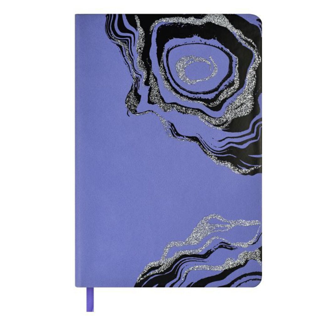 Ежедневник недат А5 к/з "Виннер сиреневый" 240стр. тв.пер., глиттер, ляссе