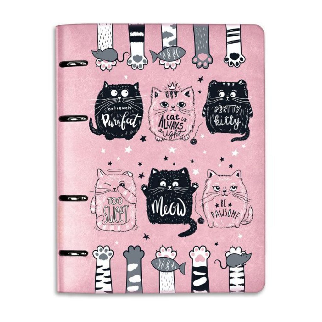 Папка на кольцах (без блока) А5 "Виннер розовый" кож.зам.