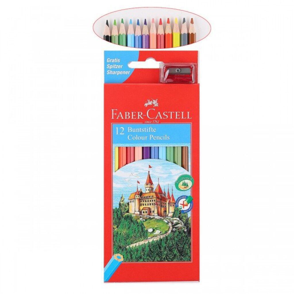 Карандаши цвет. 12цв  Faber-Castell,  заточен., картон, европодвес