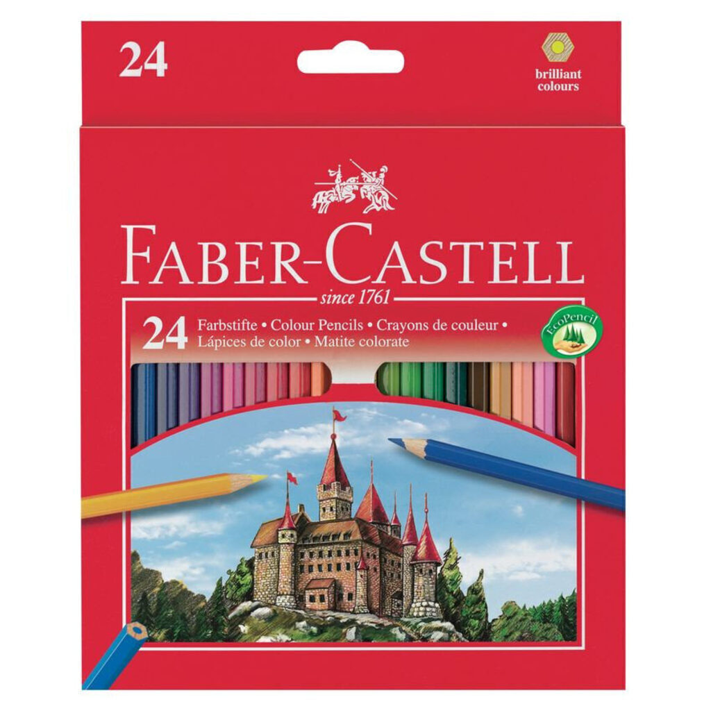 Карандаши цвет. 24цв  Faber-Castell, заточен., картон, европодвес