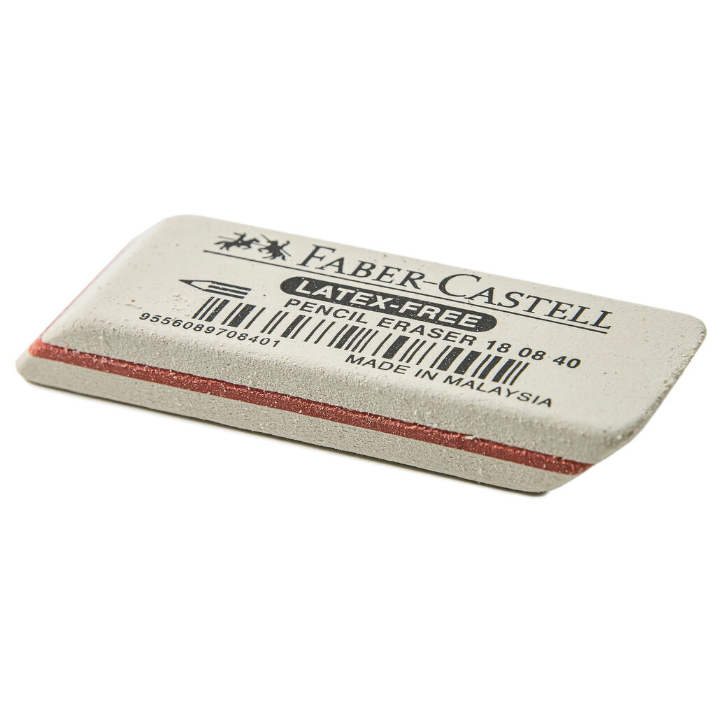 Ластик FABER-CASTELL "Latex-Free" скошенный, синтетический каучук, 50*19*8мм