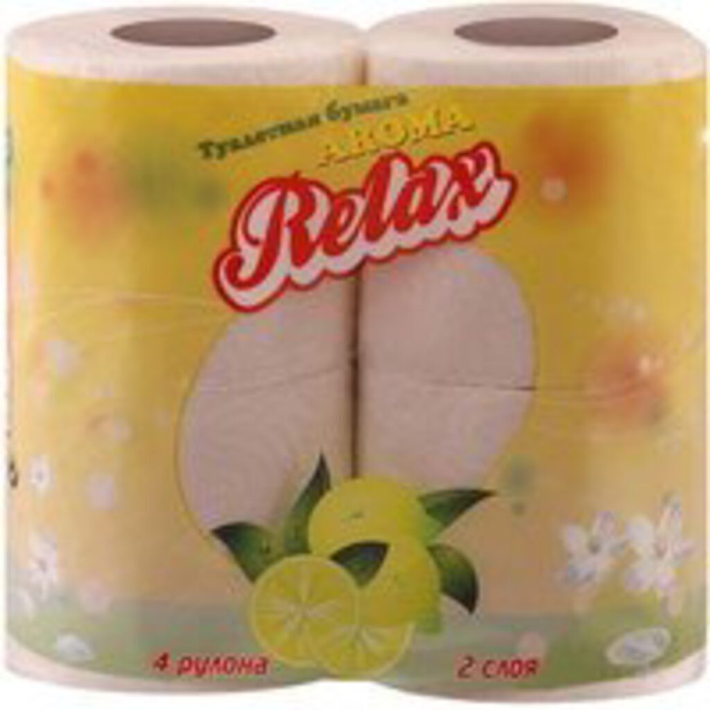 Бум туал. "Relax AROMA" с ароматом Лимона 2 слоя.4 рулона