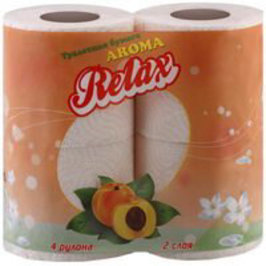 Бум туал. "Relax AROMA" с ароматом Персика 2 слоя.4 рулона
