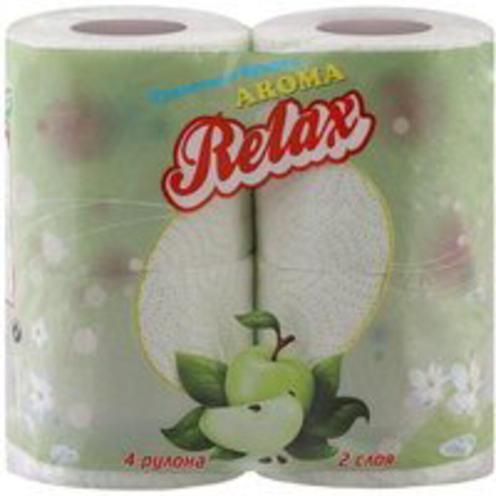 Бум туал. "Relax AROMA" с ароматом Яблока 2 слоя.4 рулона