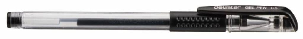 Ручка гелевая Deli  0,5мм черная, резиновая манжета