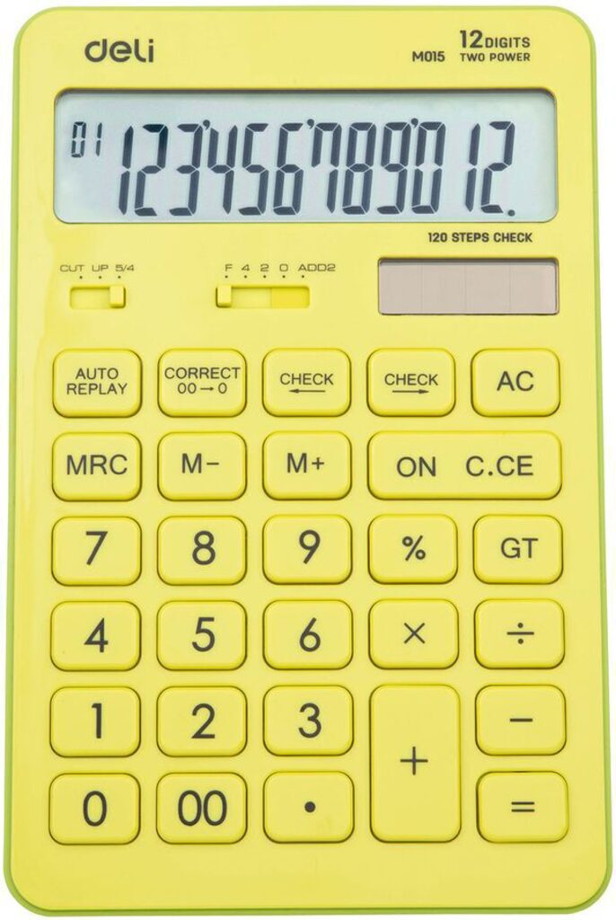 Калькулятор  12 разр. Deli Touch настольный, желтый