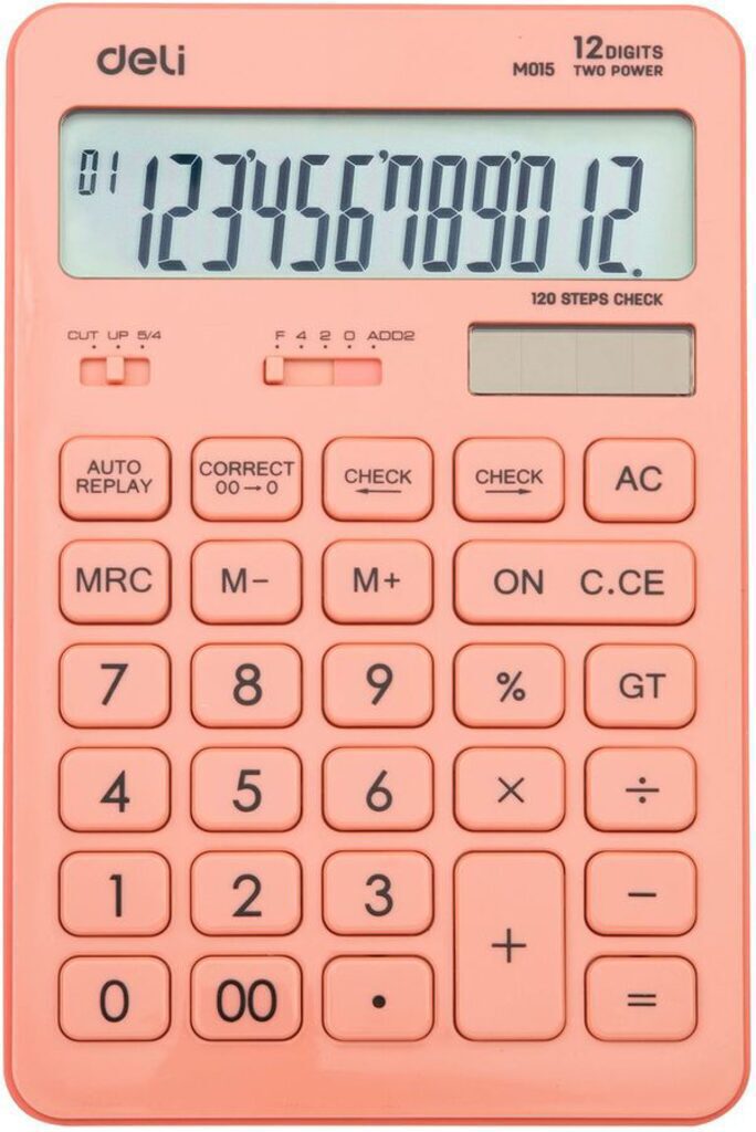 Калькулятор  12 разр. Deli Touch настольный, розовый