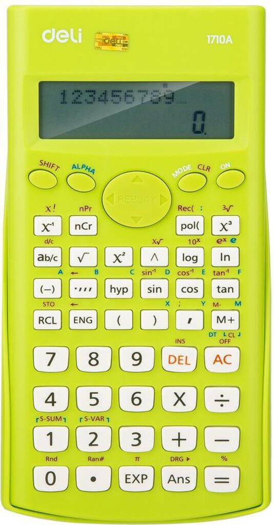Калькулятор  научный 10+2 разр. Deli , зеленый, для ЕГЭ