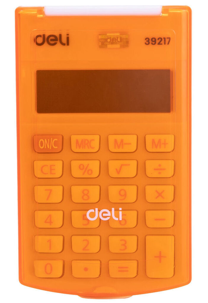 Калькулятор   8 разр. Deli  карманный, оранжевый
