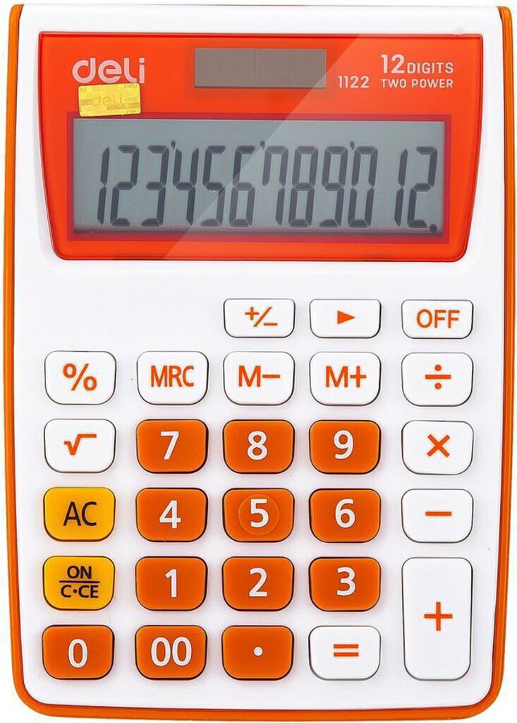 Калькулятор  12 разр. Deli  настольный, оранжевый