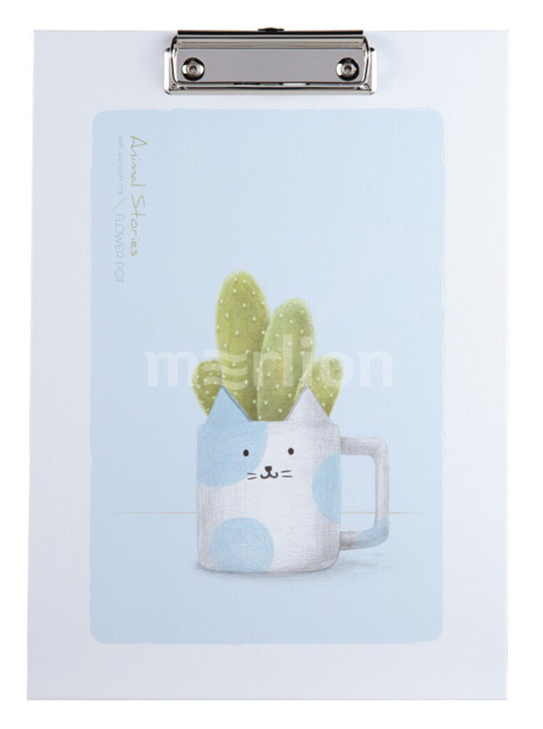 Клипборд А4, синий с рисунком