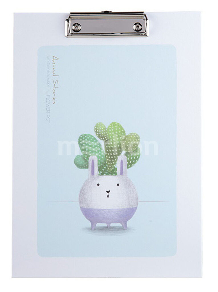 Клипборд А4, зеленый с рисунком