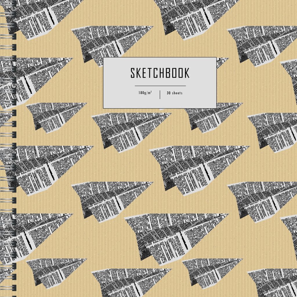 Скетчбук А5  40л., клеевой кор., 135гр/м2 "KRAFT&COLOR. Дизайн 4" тв.обложка