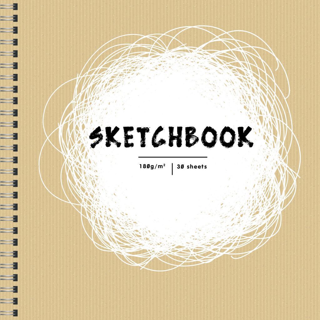 Скетчбук А5  40л., клеевой кор., 135гр/м2 "KRAFT&COLOR. Дизайн 3" тв.обложка