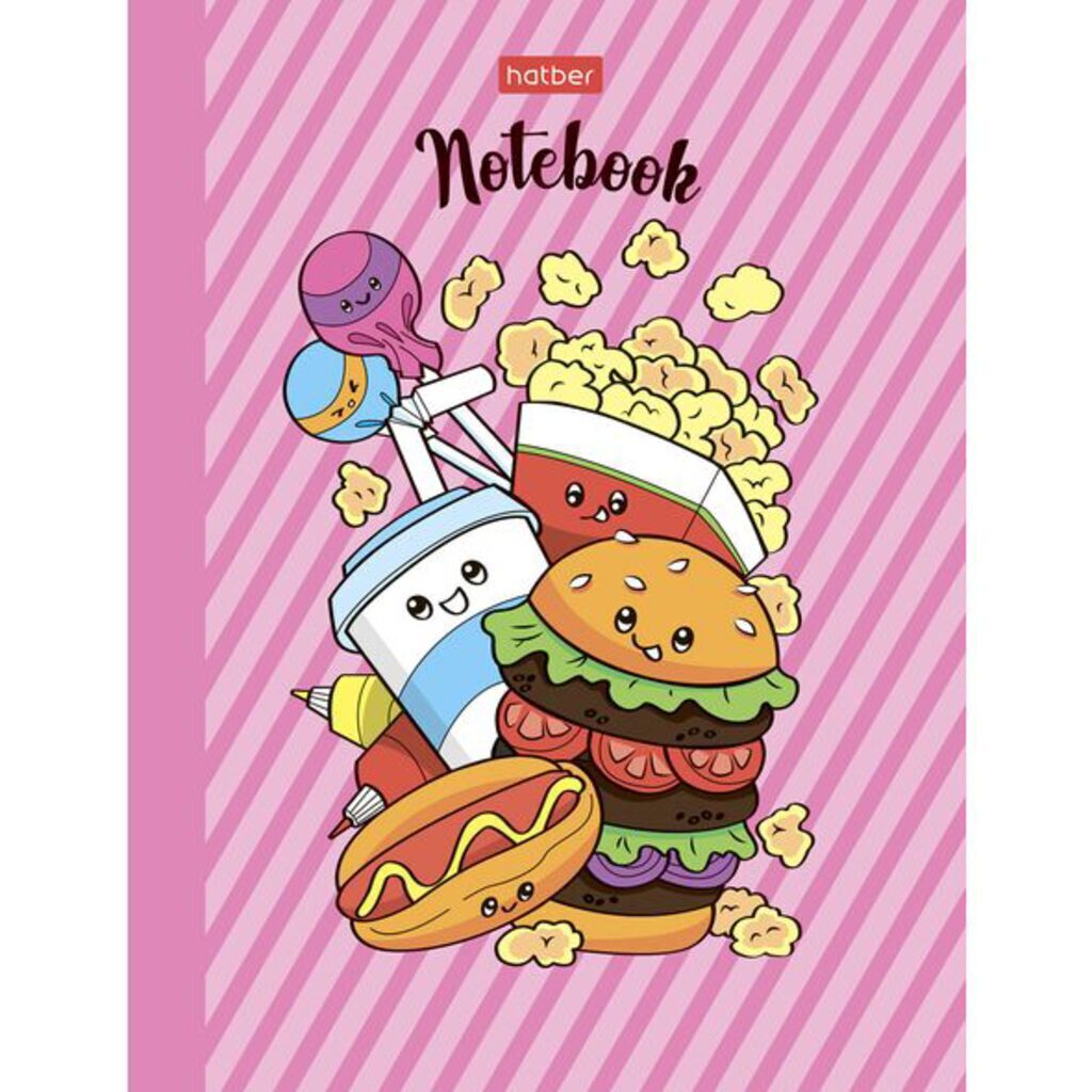 Блокнот А6 7БЦ  80л "Фаст фуд пати" кл.