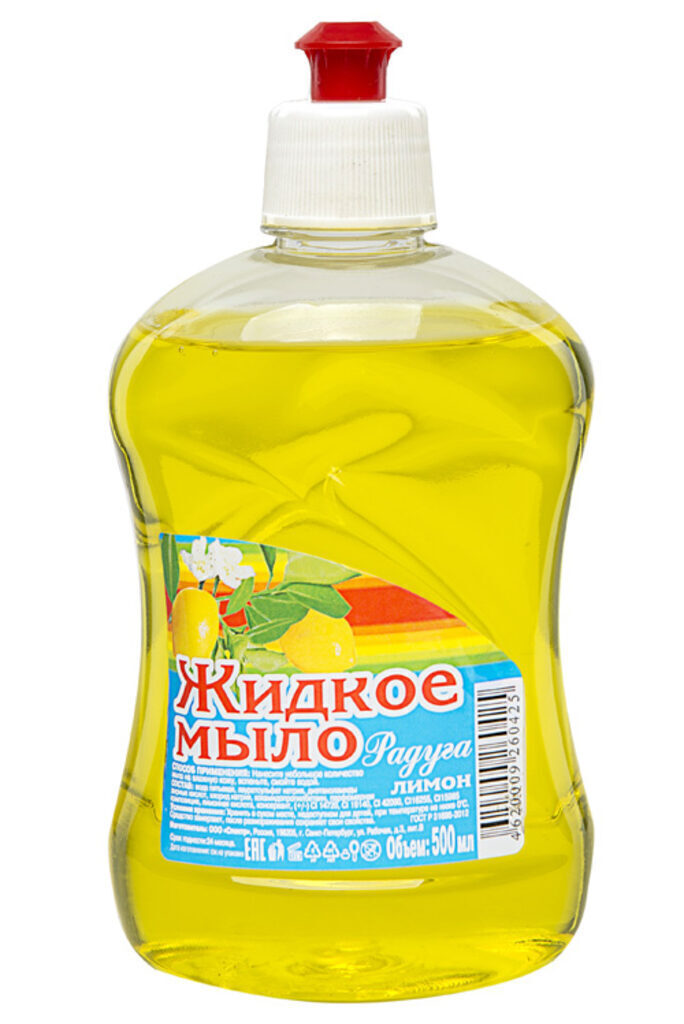 Мыло жидкое РАДУГА 500 мл Лимон (пуш-пулл)