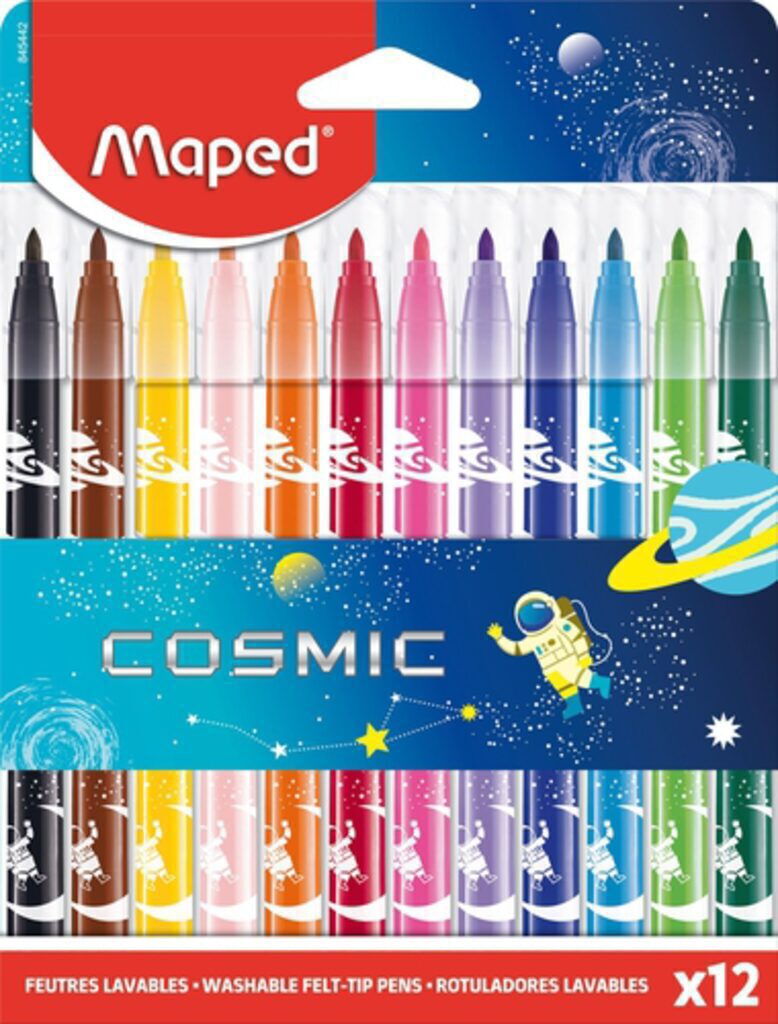Фломастеры  12цв "Maped. Color peps jungle cosmic", с заблокир.пишущим узлом, смываемые