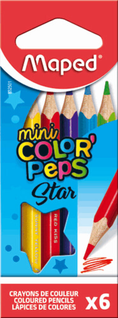 Карандаши цвет.  6цв  Maped Color Peps мини, трехгранные, ударопрочные