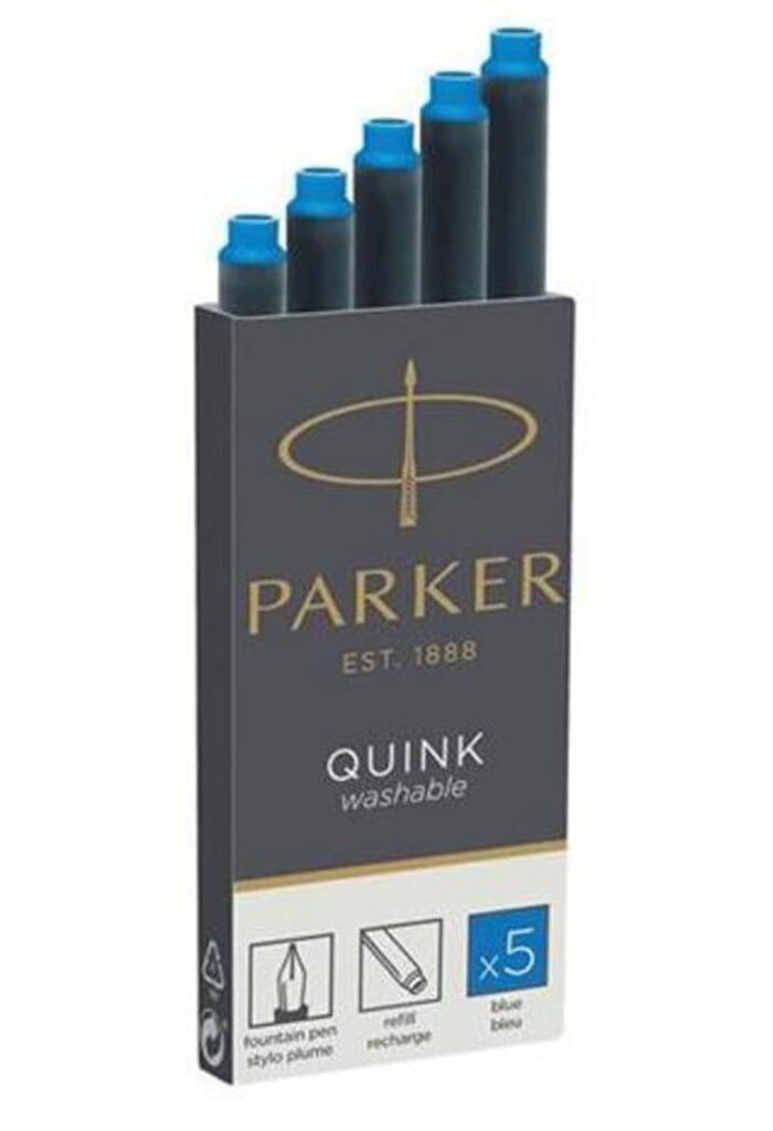 Parker чернила баллончики Quink Ink Z11, синие 5шт. смывающиеся