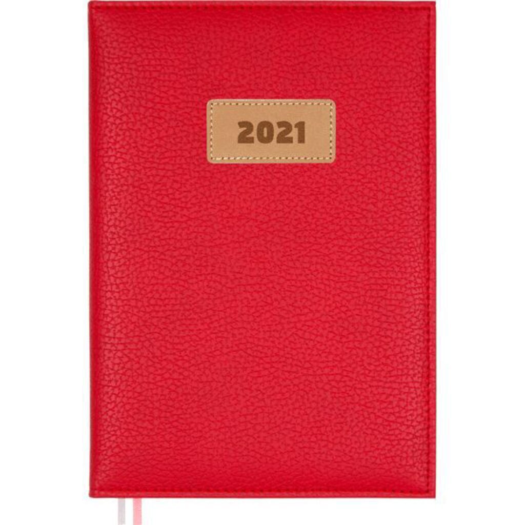 Еженедельник дат. 2021г. А4 (210*290) 64л Foster красный, тв.обл.,кожзам.,ляссе,70гр/м2