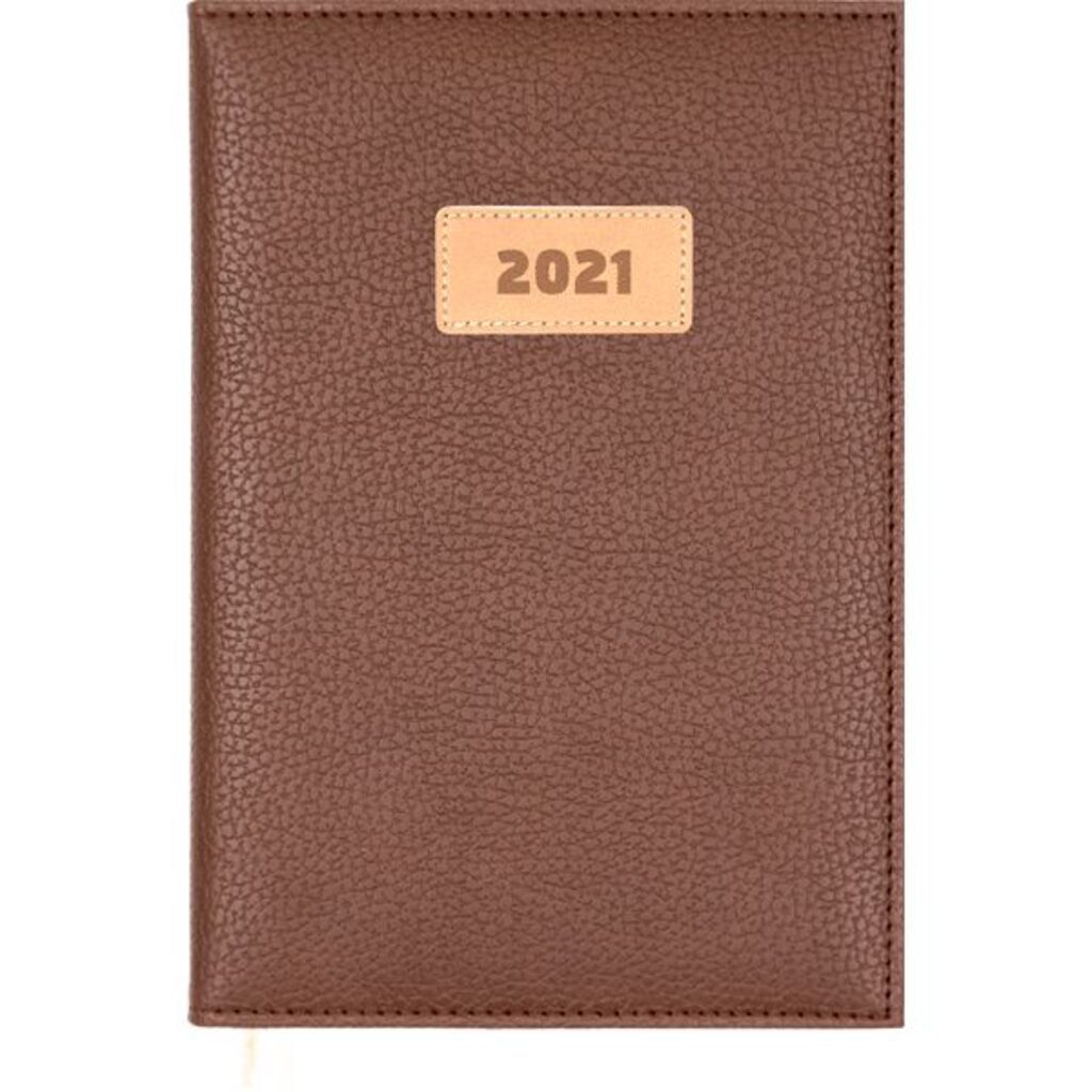 Еженедельник дат. 2021г. А4 (210*290) 64л Foster коричневый, тв.обл.,кожзам.,ляссе,70гр/м2