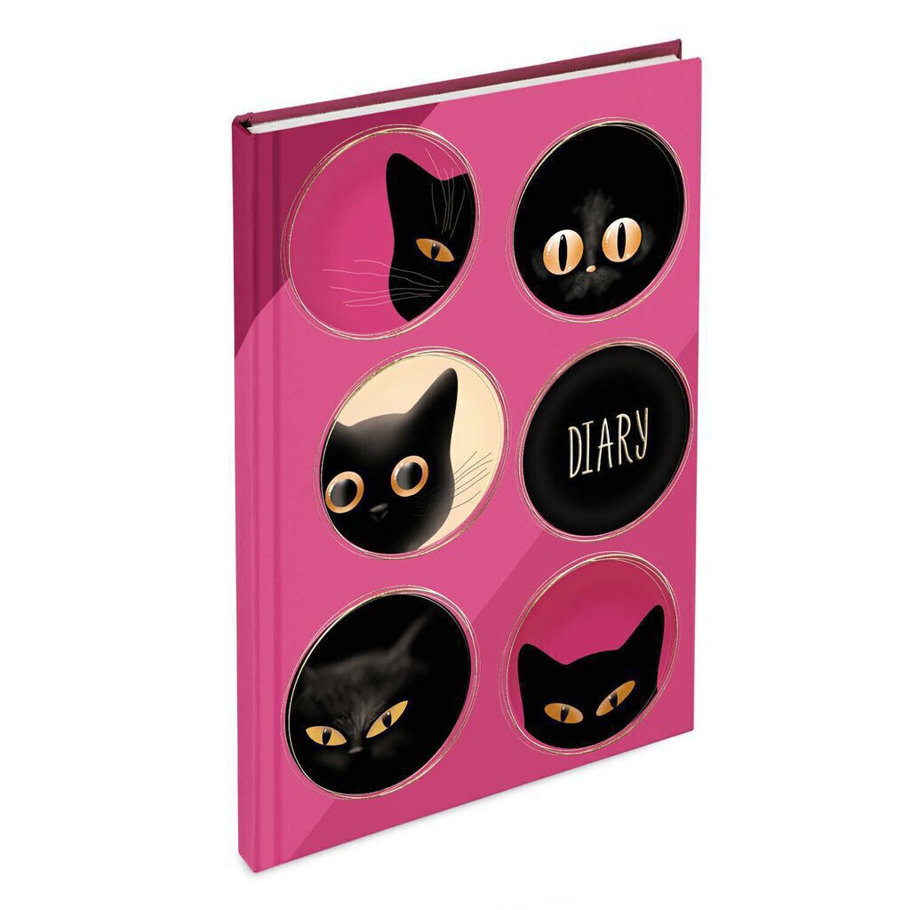 Ежедневник недат А5 "Diary. Любопытные коты" 160 стр., тв.переплет, тисн.фольгой, софт-тач