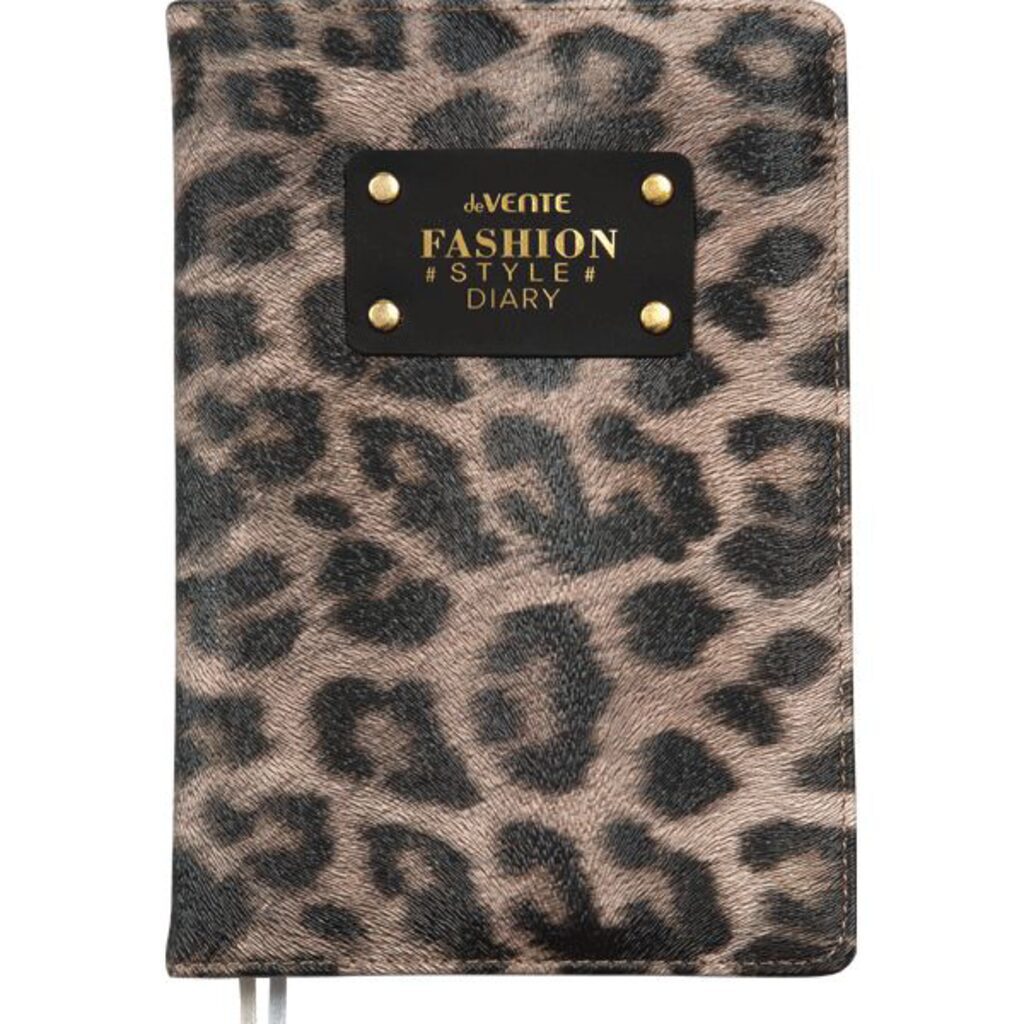 Ежедневник недат. А5 deVENTE  Leopard 320стр., св. коричневый, тв.обл.,кожзам., ляссе, 70гр/м2