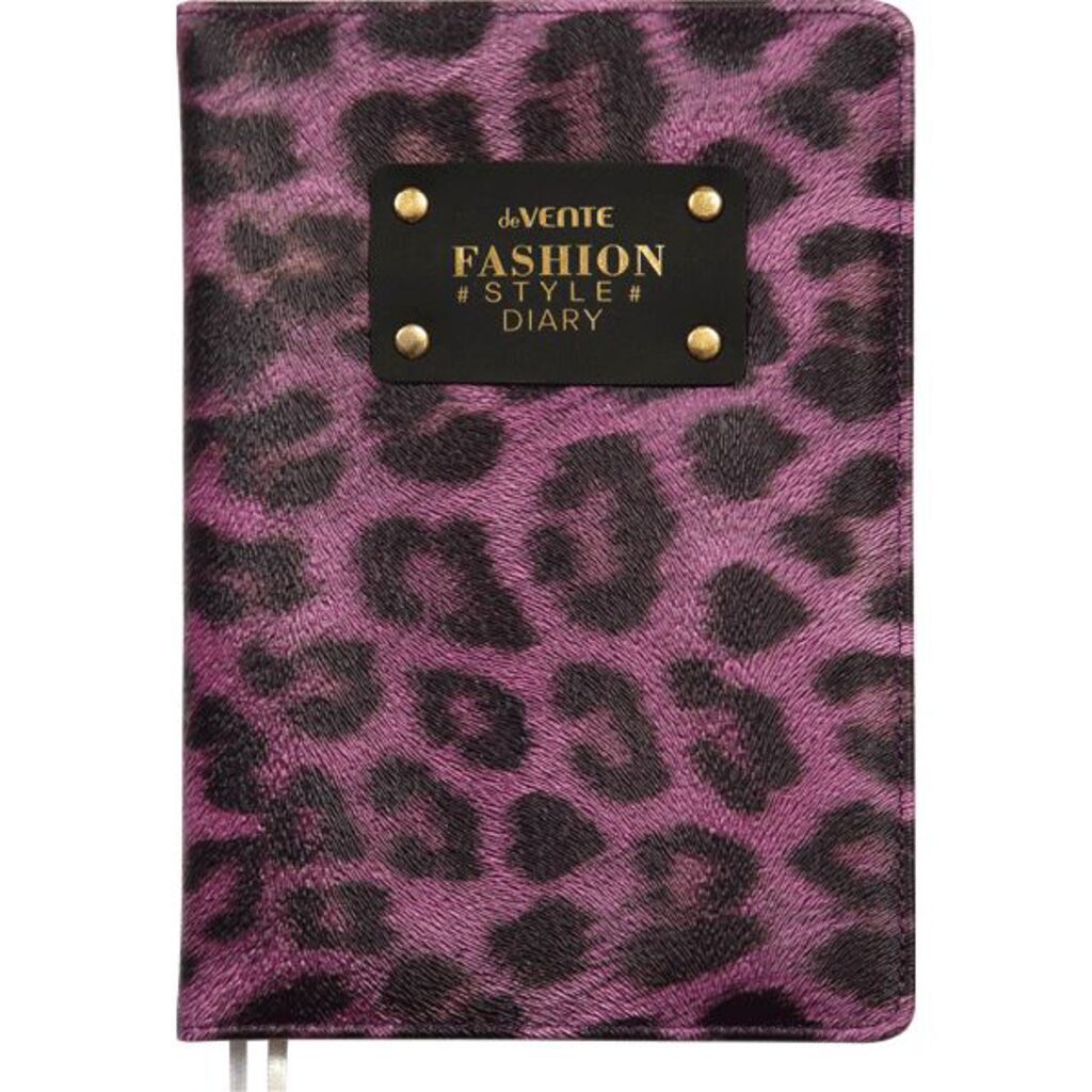 Ежедневник недат. А5 deVENTE  Leopard 320стр., розовый, тв.обл.,кожзам., ляссе, 70гр/м2