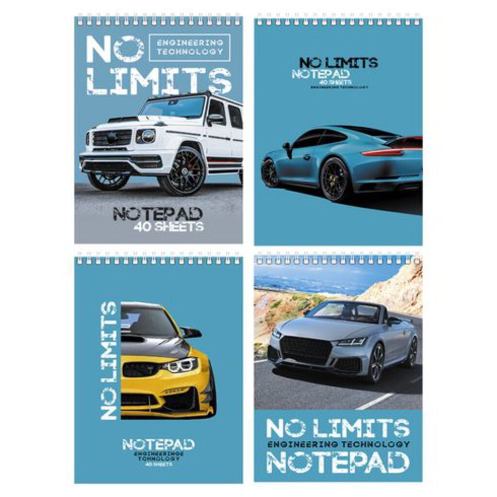 Блокнот А5  40л  "No limits" гребень, клетка