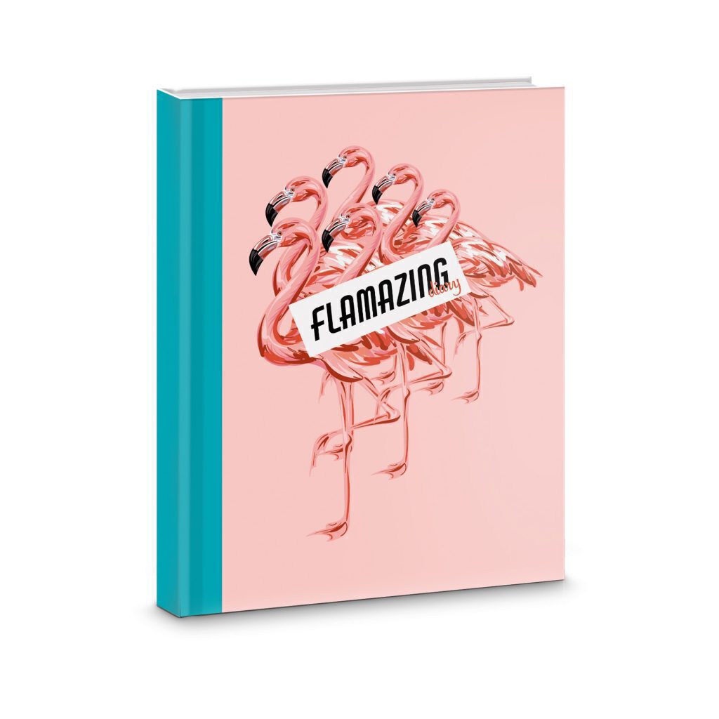 Ежедневник недат. А6+  интегр.обл "Фламинго" 128л., мат. лам.