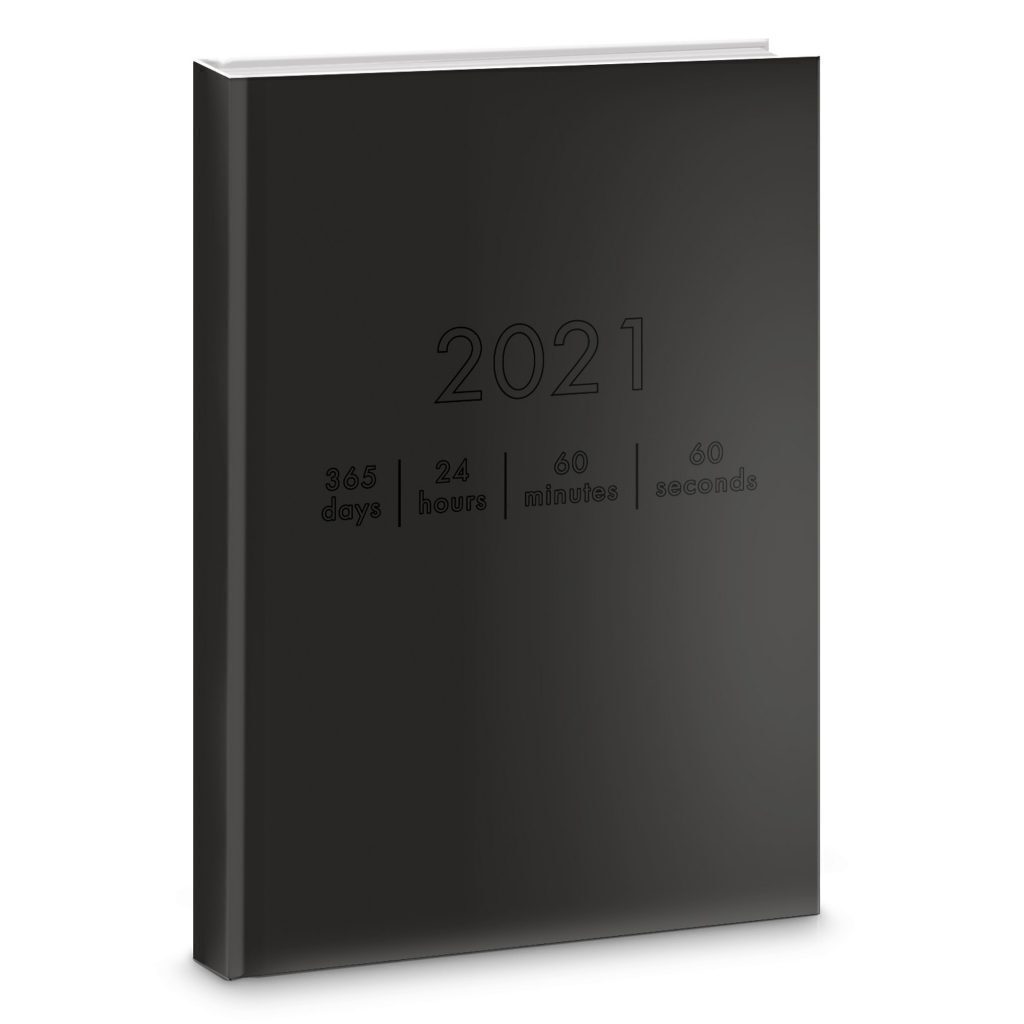 Ежедневник дат. 2021г А5  7БЦ "On-Line. Черный уголь" 176л., мат.лам., блинт.тисн.