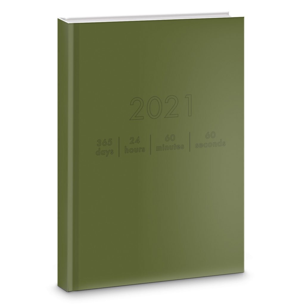 Ежедневник дат. 2021г А5  7БЦ "On-Line. Хаки" 176л., мат.лам., блинт.тисн.