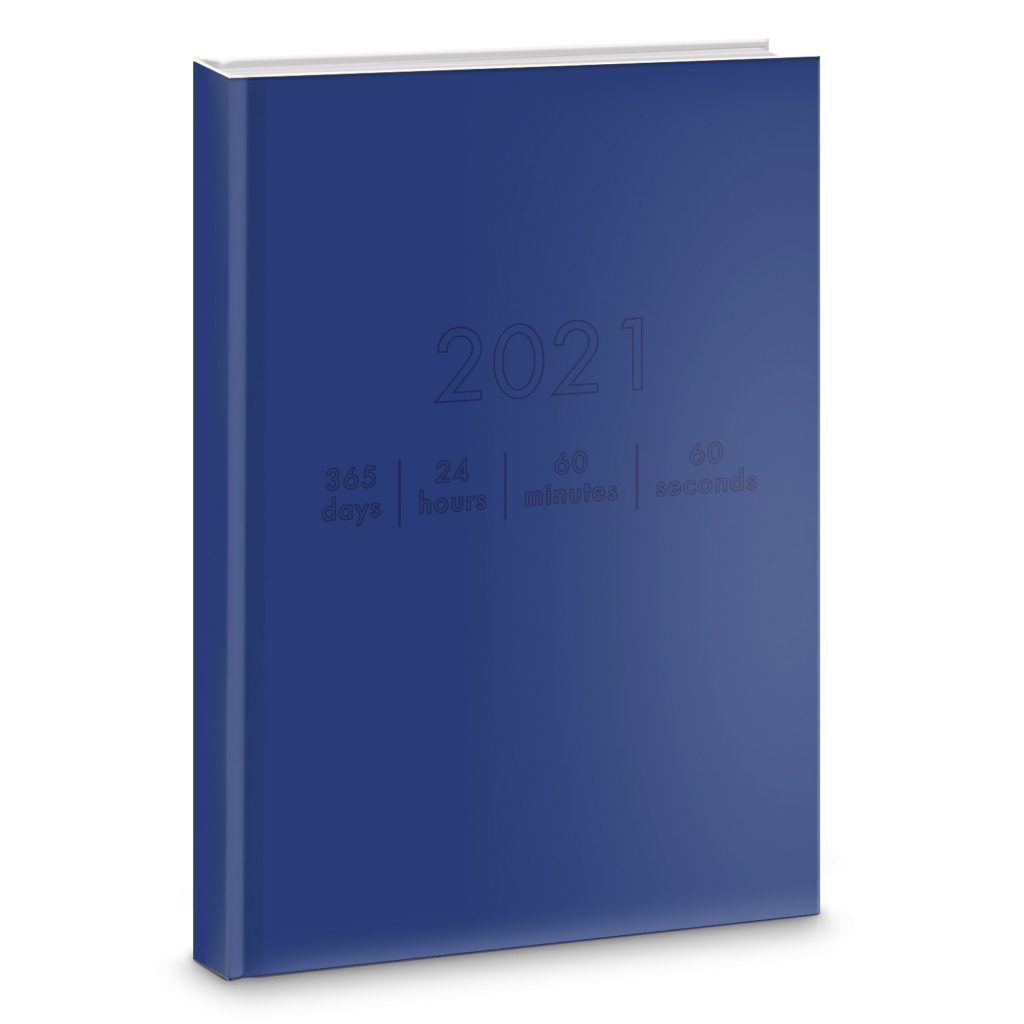 Ежедневник дат. 2021г А5  7БЦ "On-Line. Синяя классика" 176л., мат.лам., блинт.тисн.