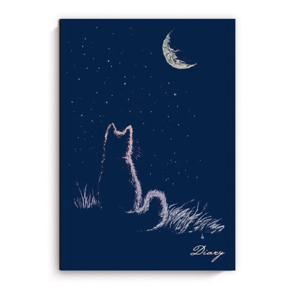 Ежедневник недат А5 "Diary. Вечер под луной" 160 стр., интегр.переплет, тисн.фольгой, софт-тач