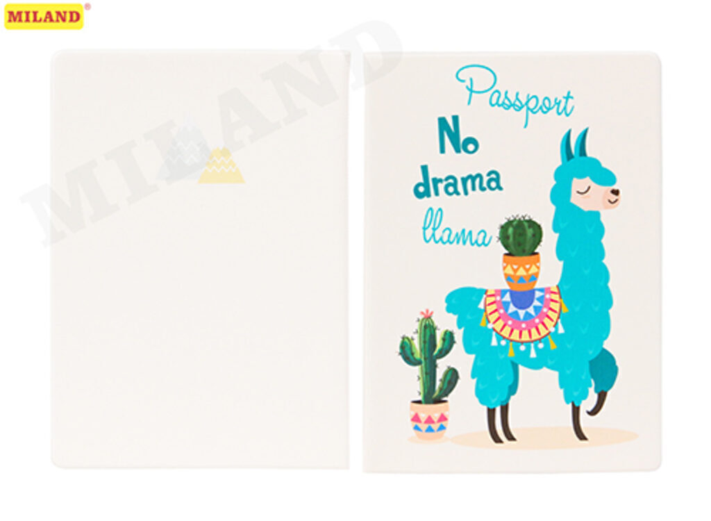 Обложка для паспорта "No drama Llama" ПВХ slim