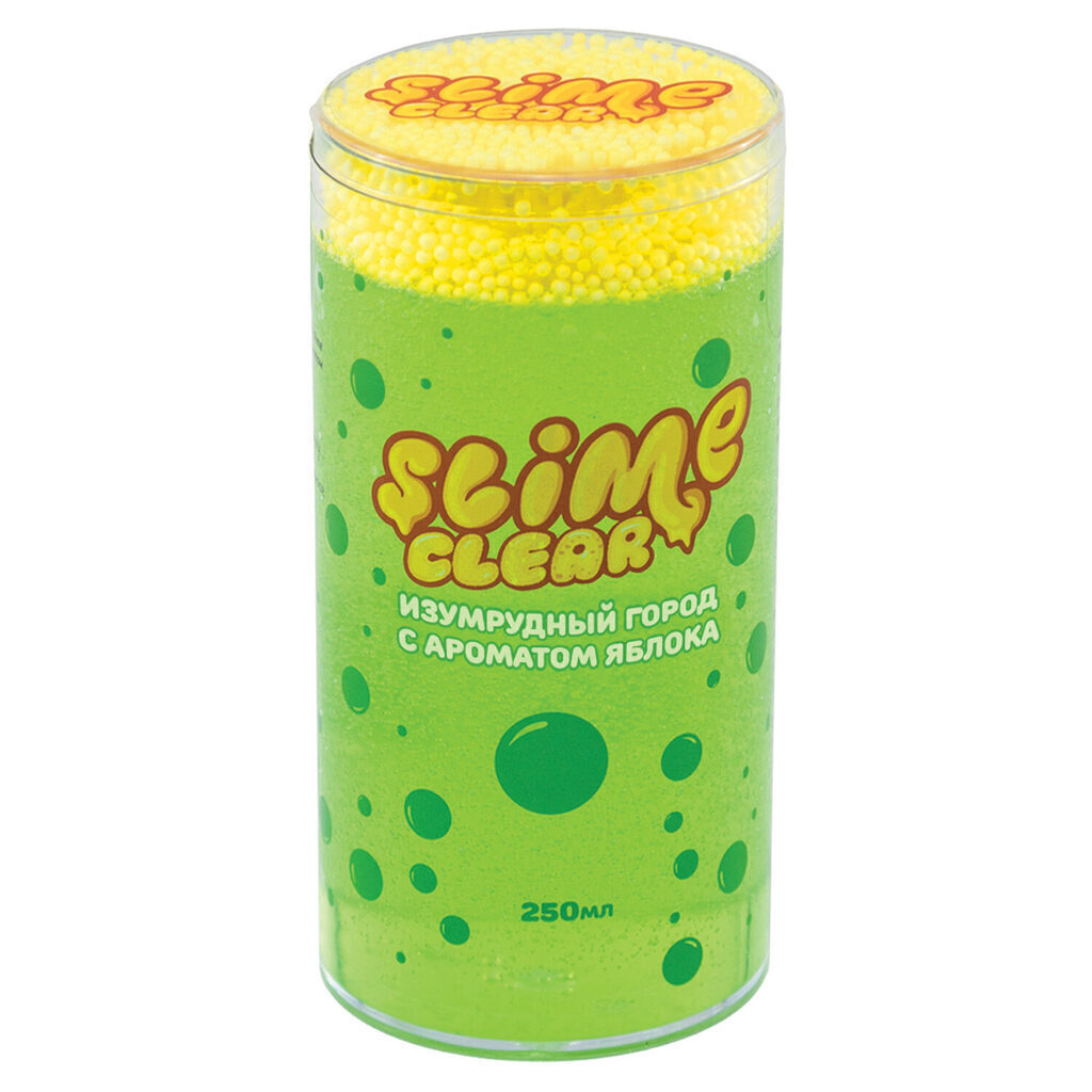 Slime "Clear-slime" 250 гр "Изумрудный город" с ароматом яблоко