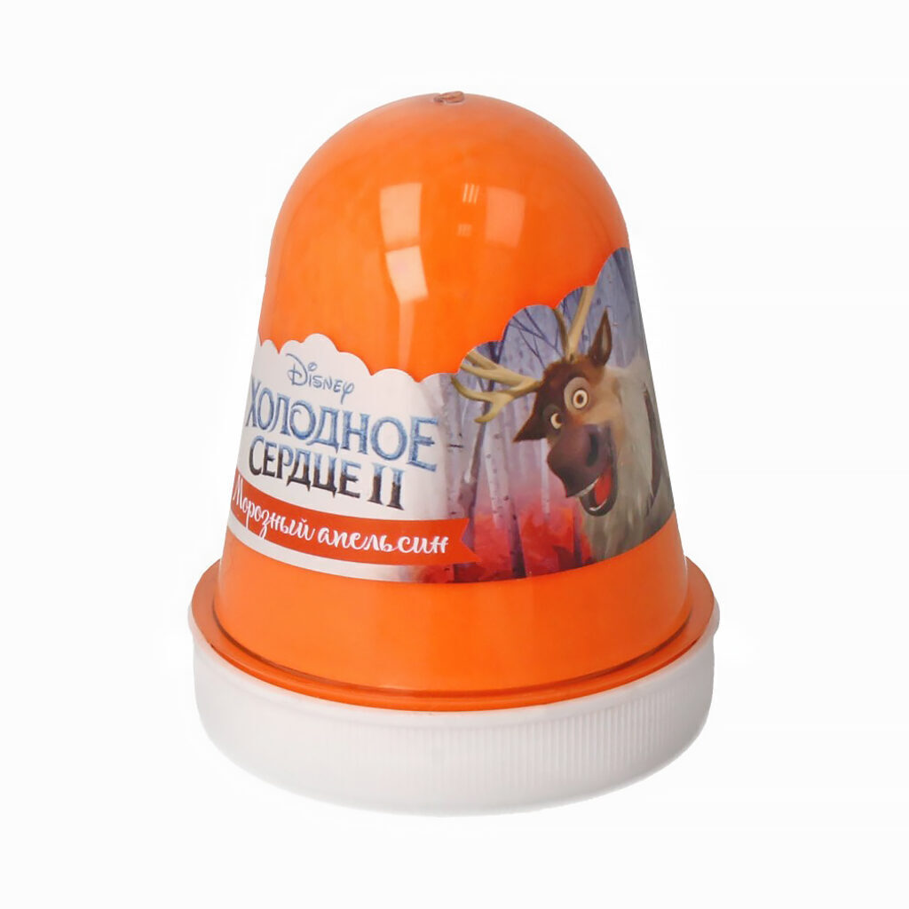Слайм "Disney Slime" Fluffy 130гр "Морозный апельсин", оранжевый