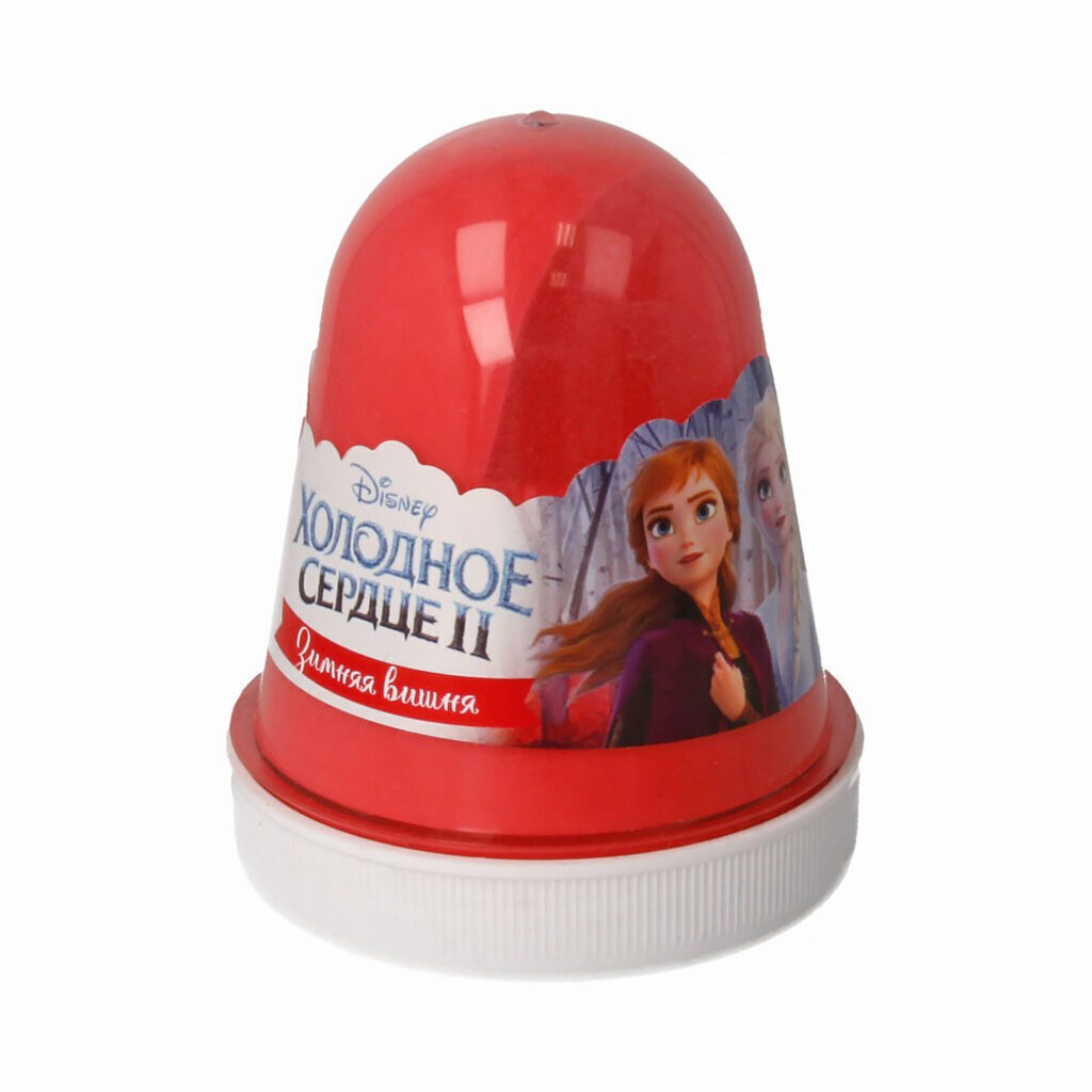 Слайм "Disney Slime" Fluffy 130гр "Зимняя вишня", тм. красный