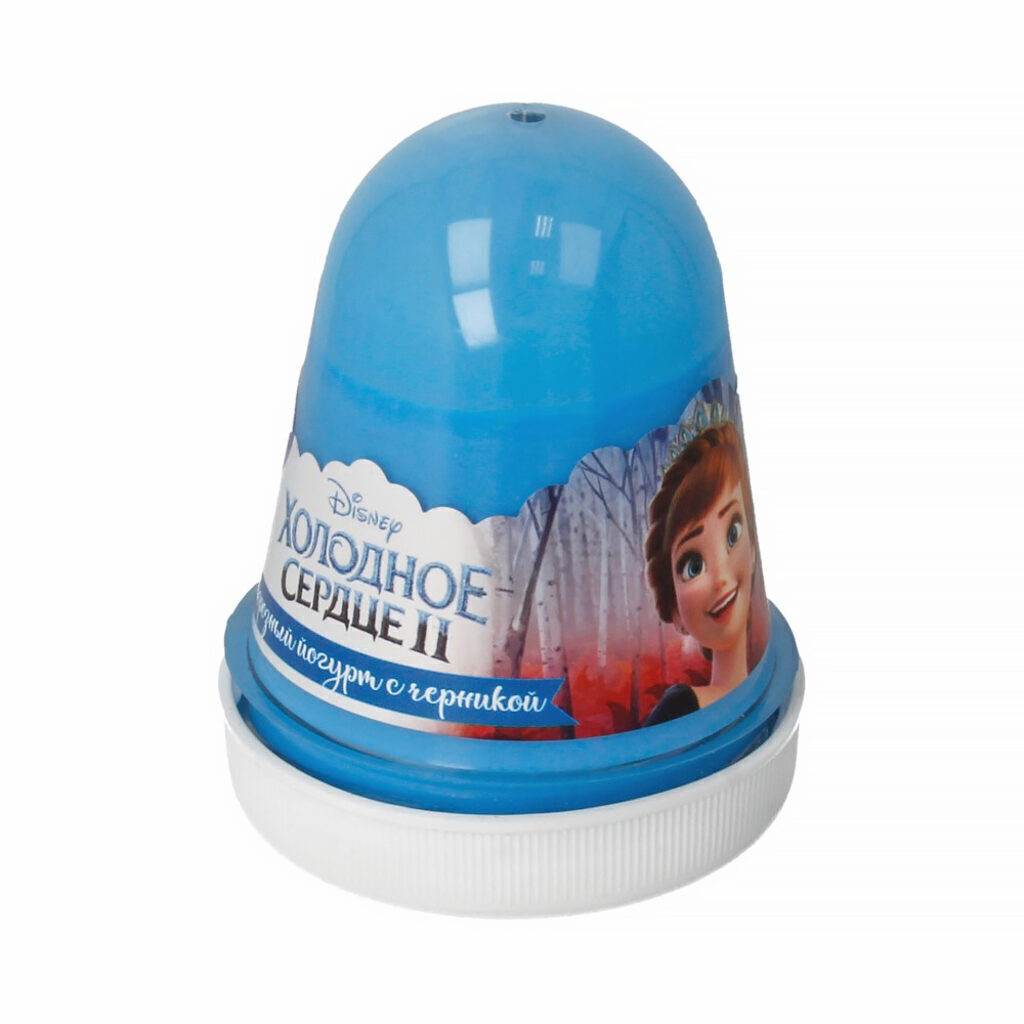 Слайм "Disney Slime" Fluffy 130гр "Морозный йогурт", фиолетовый. черника