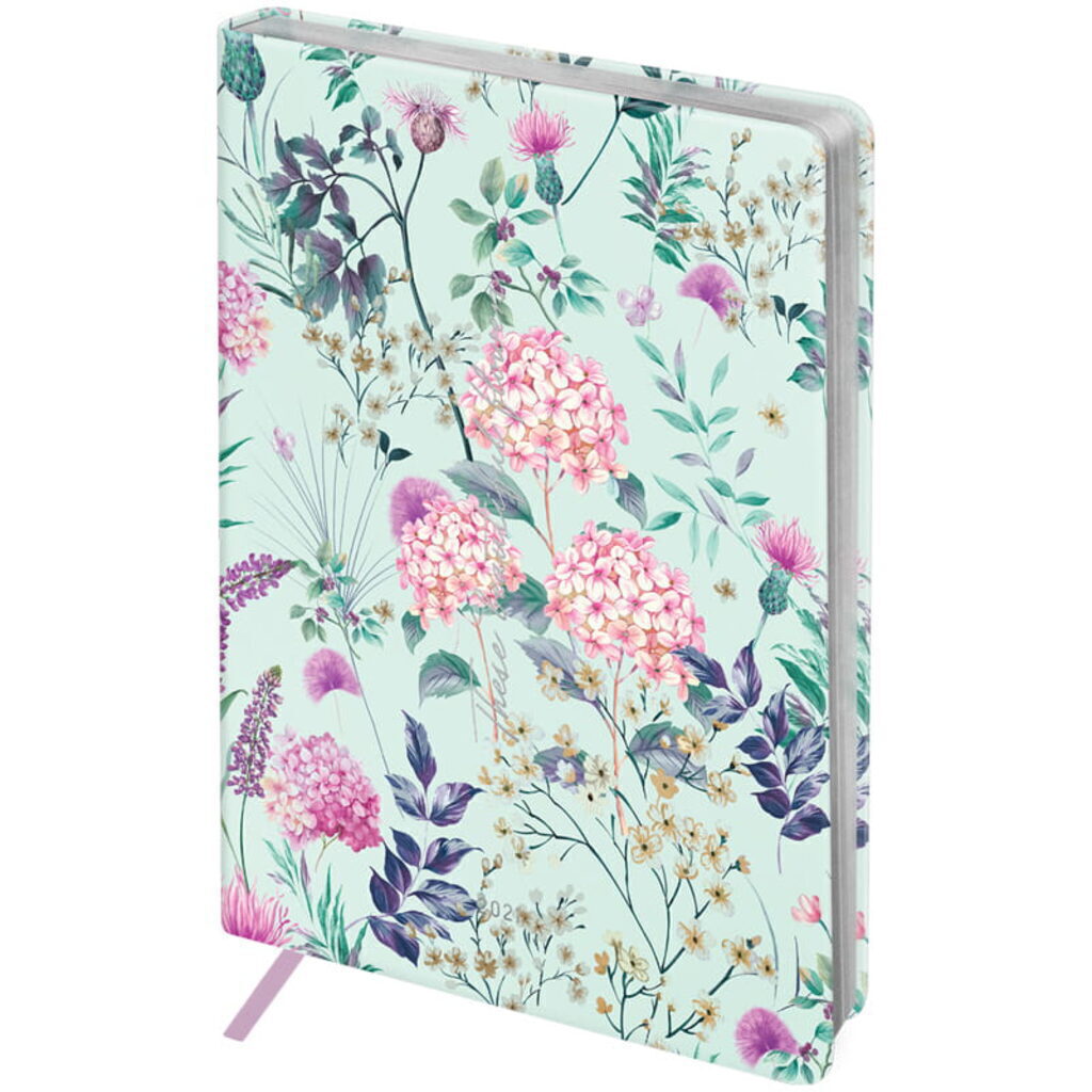 Ежедневник дат. 2021г А5 Romance.Meadow flowers 176л., тв.обложка, кожзам, ляссе, 80г/м2