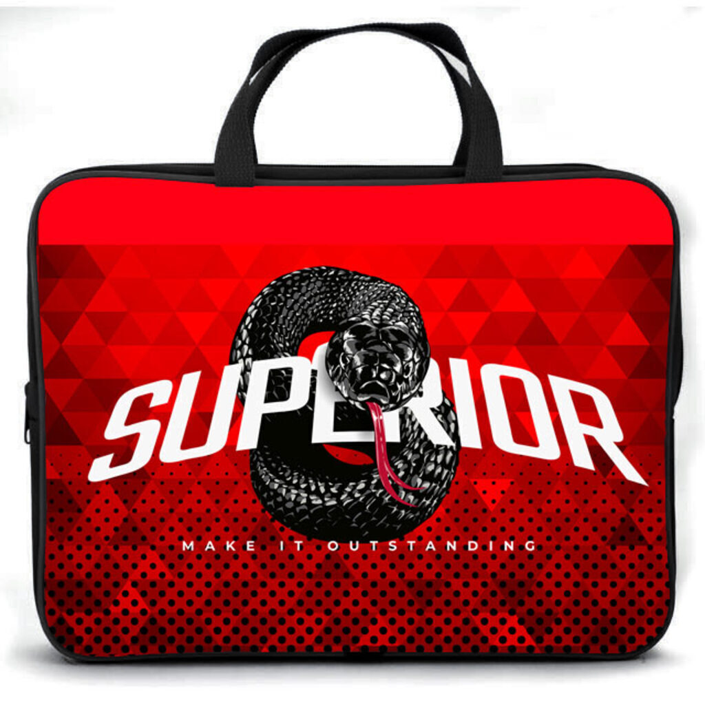 Папка А3 для менеджера широкая, ручка тканевая,  Змея на красном