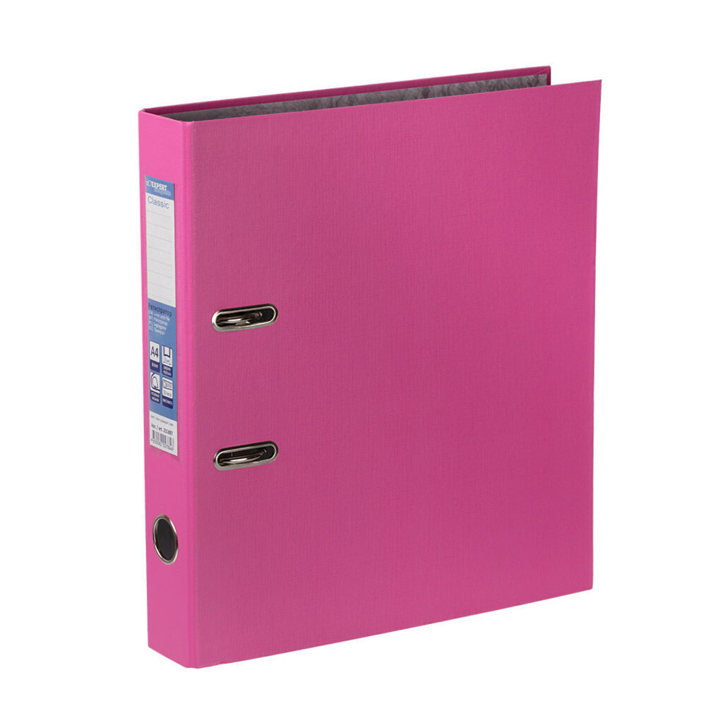 Регистратор А4  50мм PVC, Classic, розовый, карман