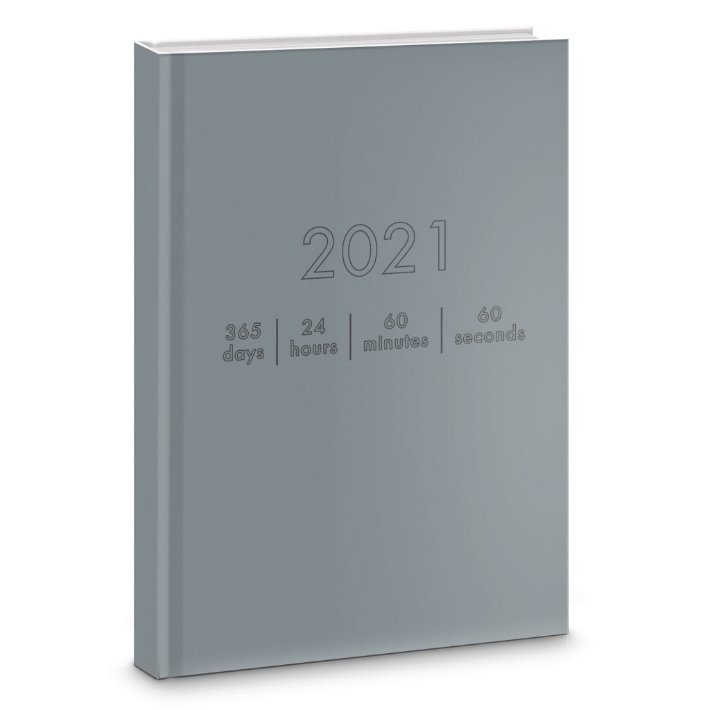 Ежедневник дат. 2021г А5  7БЦ "On-Line. Серый графит" 176л., мат.лам., блинт.тисн.